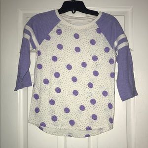 Polka dot shirt, never been worn. 3/4 arm length